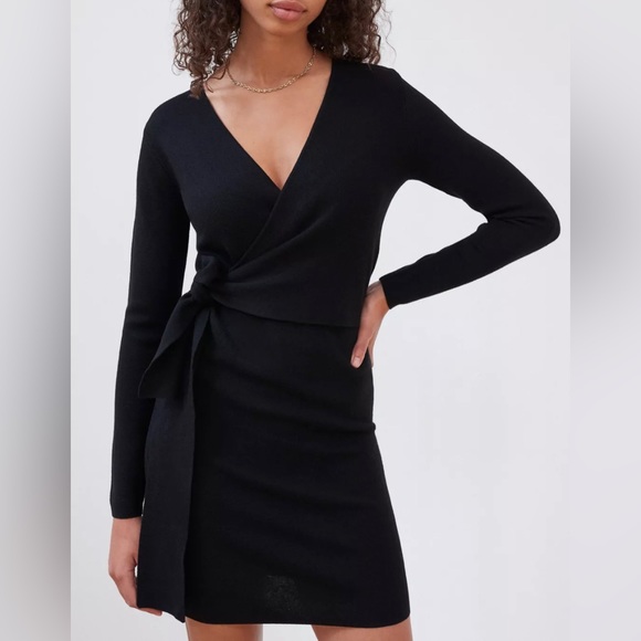 Babaton Dresses & Skirts - Babaton Fremont Dress, Long sleeves, Wrap, 100% merino wool, Black, XS, NWOT